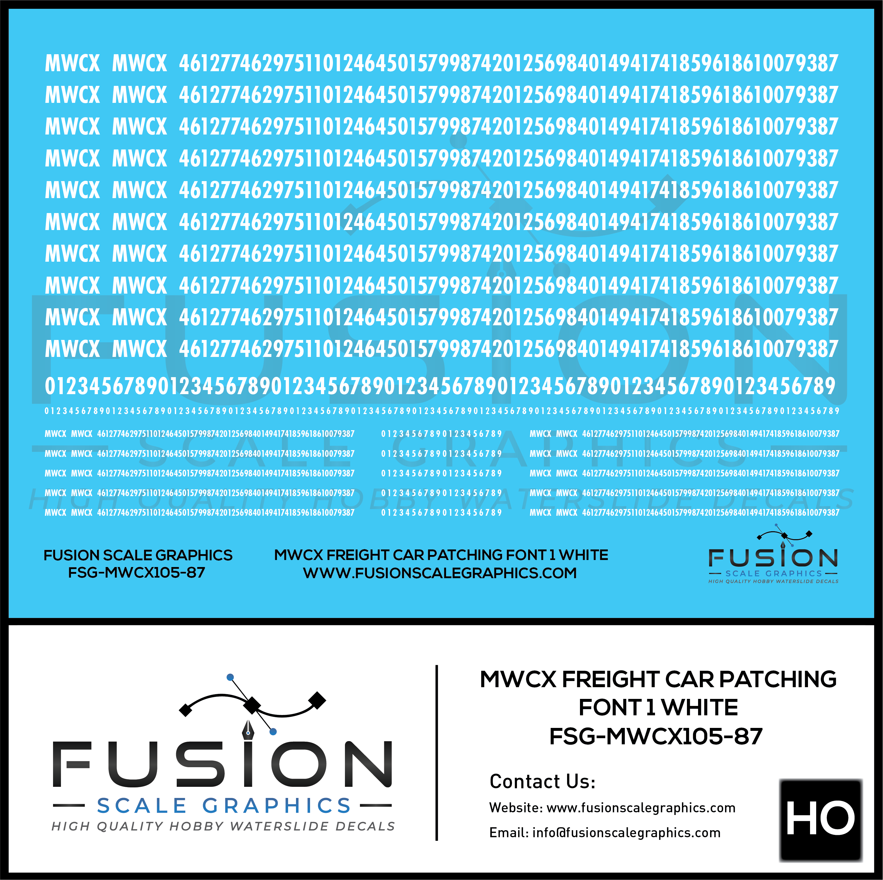 HO Scale MWCX Freight Car Patching Decal Set Font 1 White – A&S Trains