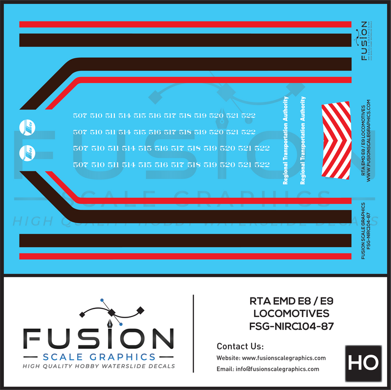 HO Scale RTA EMD E8 E9 Locomotives Decal Set – A&S Trains