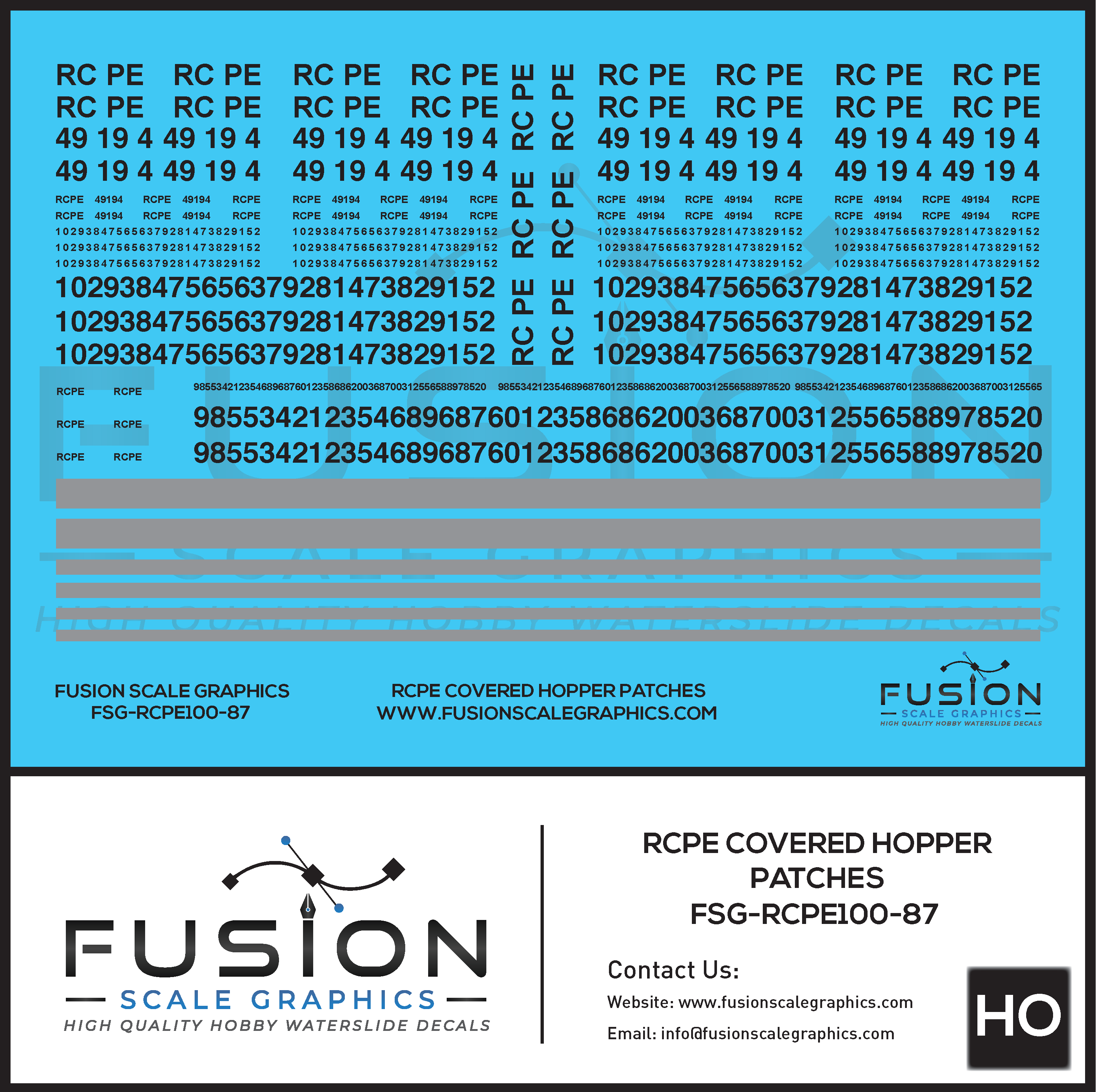 HO Scale RCPE Covered Hopper Patch Decal Set – A&S Trains