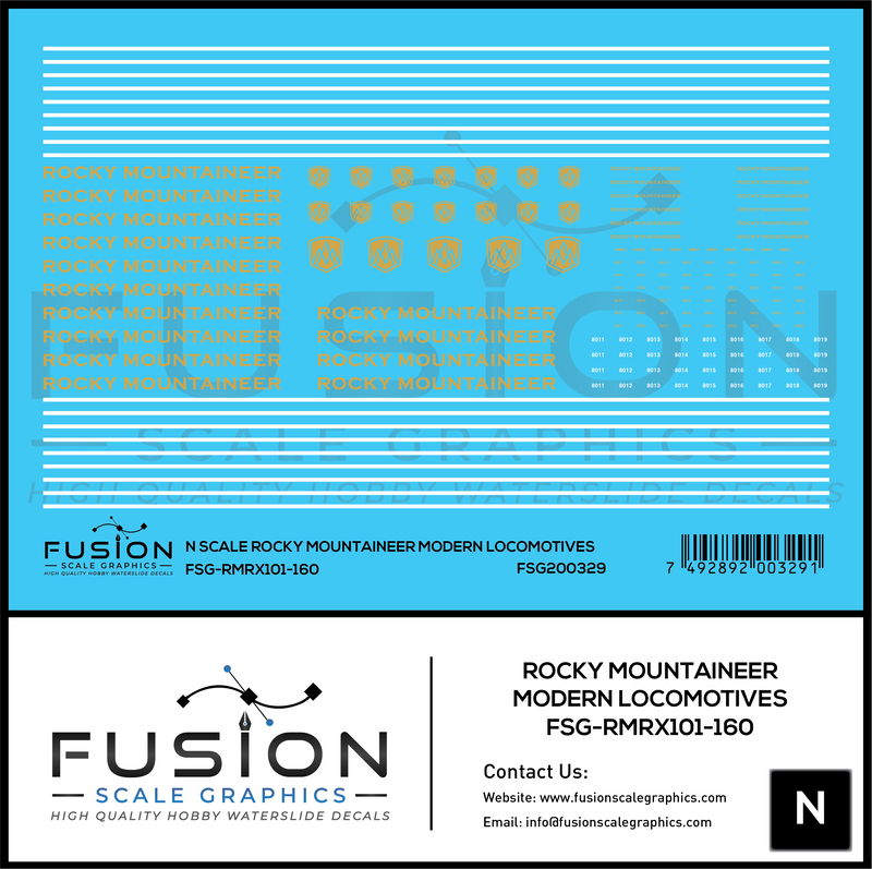 N Scale Rocky Mountaineer Modern Locomotives Decal Set – A&S Trains