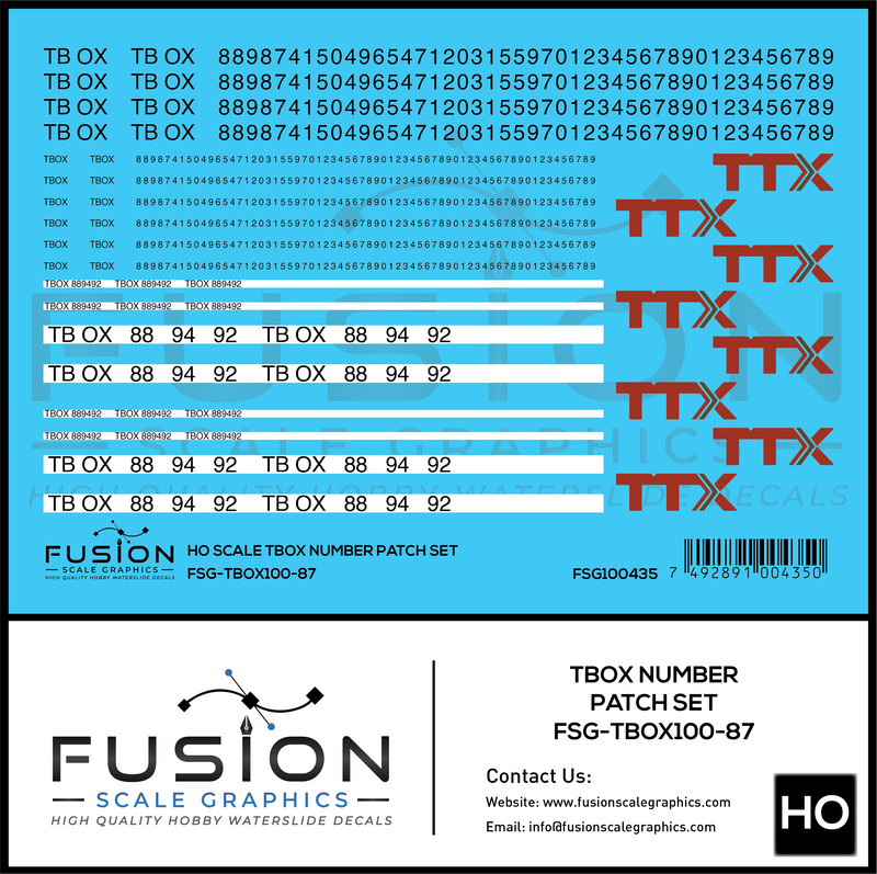 HO Scale TBOX Car Number Patching Decal Set – A&S Trains