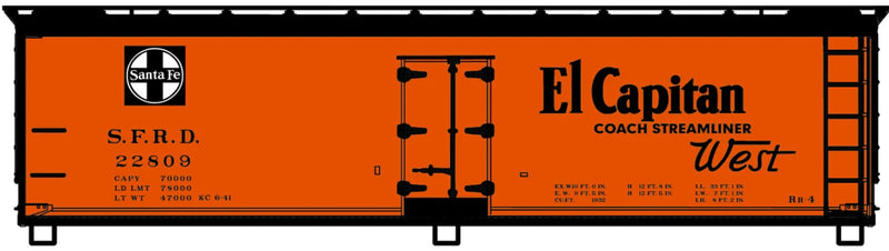 Accurail H.O. Scale 48173 40’ Wood Reefer S.F.R.D. Santa Fe “El Capitan” 22809