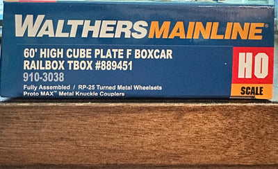 Walthers HO-Scale 60' High Cube Plate F Boxcar Railbox TBox No. 889451 (910-3038)