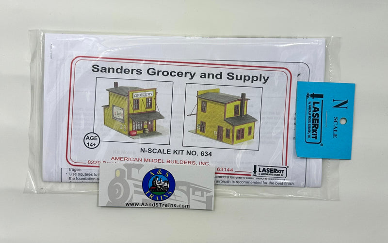 Laser Kit American Model Builder N-Scale 634 Saunders Grocery and Supply