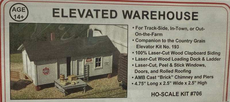 American Model Builders HO Scale 706 Elevated Warehouse Laser Kit