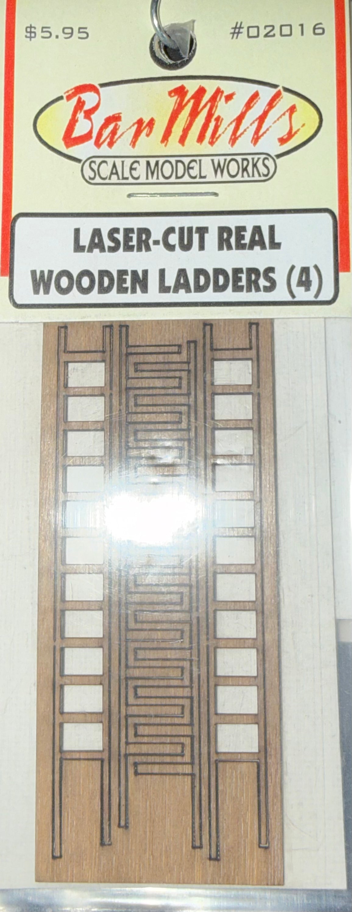 Bar Mills Scale Model 02016 Laser-Cut Real Wooden Ladders (4) – A&S Trains