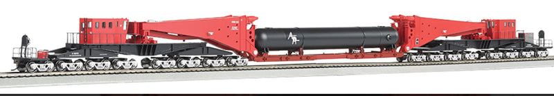 Bachmann H.O. Scale Red & Black w/Retort Load & Silver Trucks-380 ton Schnabel Car 80513