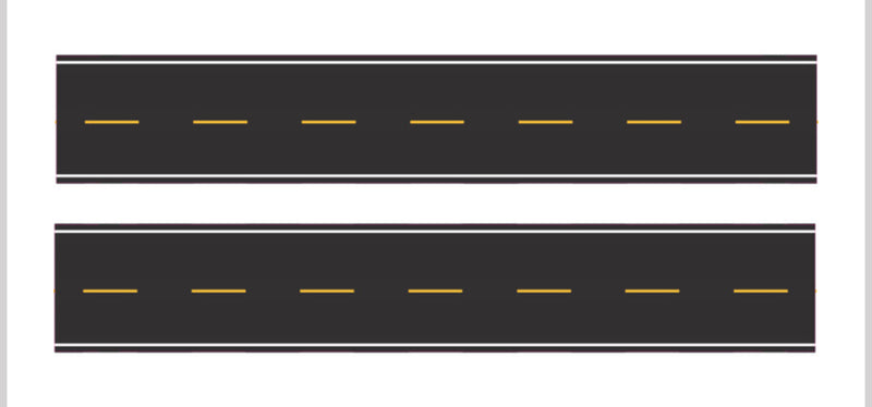 CMR Products N Scale Easy Streets - Straight double passing fresh asphalt 325-2032