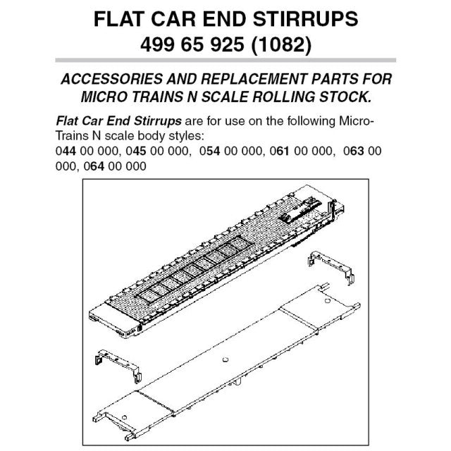 Micro-Trains N Scale Stirrups Flat Car 12 ea (1082)