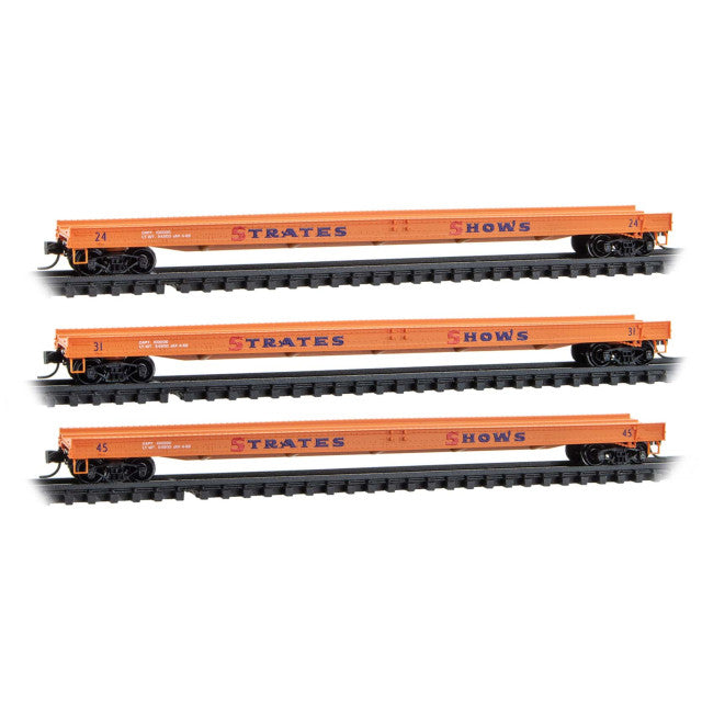 Micro-Trains N-Scale Strates Shows Flat Car 3pk   983 02 269