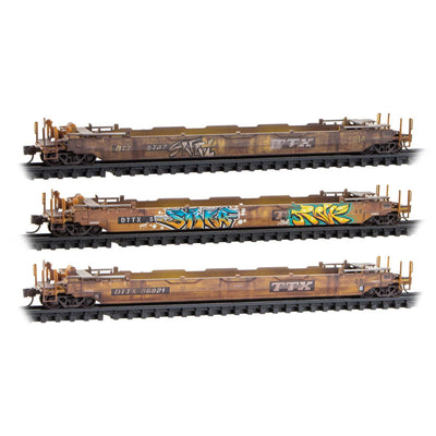 Micro-Trains N Scale 70' Husky Stack Well Cars