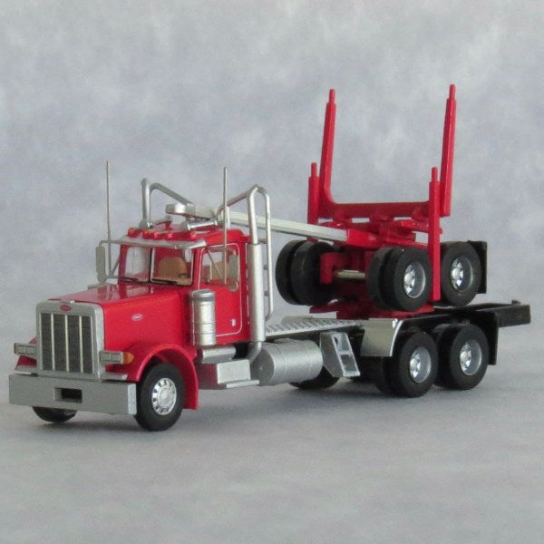 Trainworx N-Scale Peterbilt 379 Log Truck w/ Trailer Red
