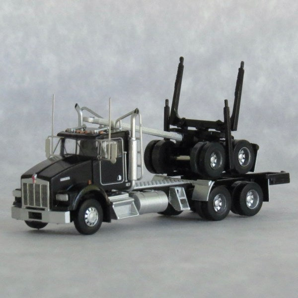 Trainworx N-Scale Kenworth T800 Log Truck w/ Trailer Black
