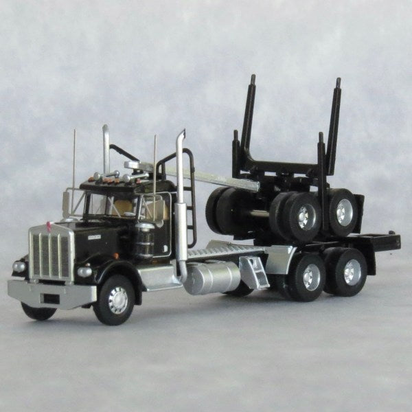 Trainworx N-Scale Kenworth W900 Log Truck w/ Trailer Black
