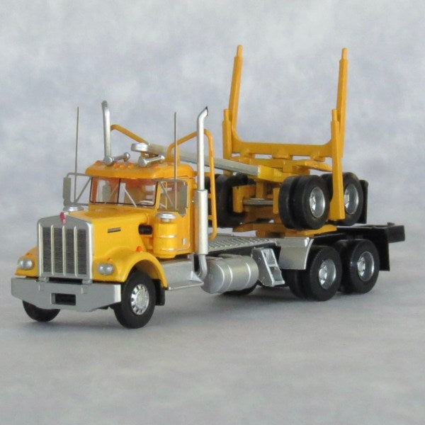 Trainworx N-Scale Kenworth W900 Log Truck w/ Trailer Yellow