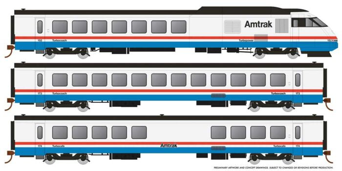 Rapido H.O. Scale Turboliner 5-Unit Train 25503- Sound and DCC -- Amtrak 
