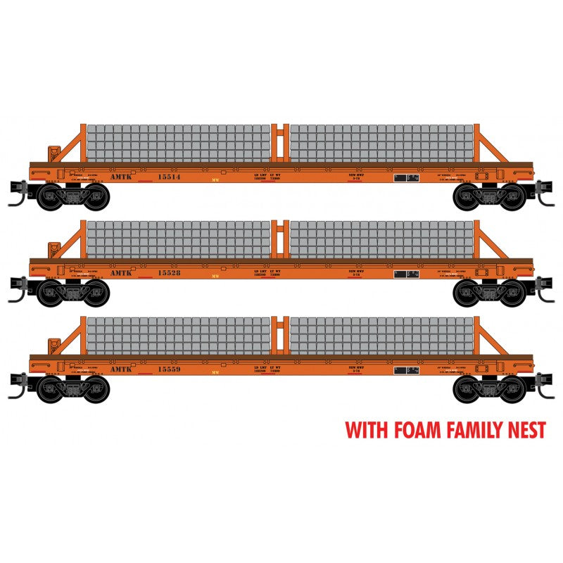 Micro trains N Scale MOW Orange Cement Tie Load 3-Pack 993 02 234