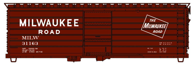 Accurail H.O. Scale 3993 40’ Single Door Rib Steel Boxcar Milwaukee 