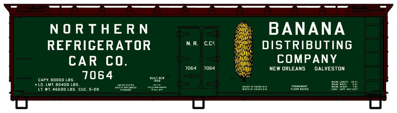 Accurail H.O. Scale 4906 40’ Wood Reefer NRCC - Bananas 7064
