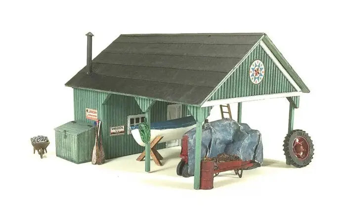 American Model Builders H.O. Scale 731 Storage Shed and Shelter -Laser-Cut Wood Kit - 3-1/2 x 2-5/8 x 2" 8.9 x 6.7 x 5.1cm