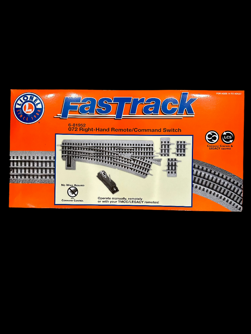 Lionel - O-Scale - FastTrack - 072 Right-Hand Remote/Command Switch - 6-81952