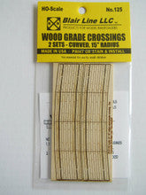 Blair Line H.O. Scale 125 Laser-Cut 2-Lane Curved Wood Grade Crossing 14-16" Radius