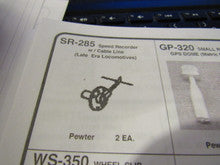 Details West H.O. Scale SR-285 Speed Recorder Late era Locos 2pk