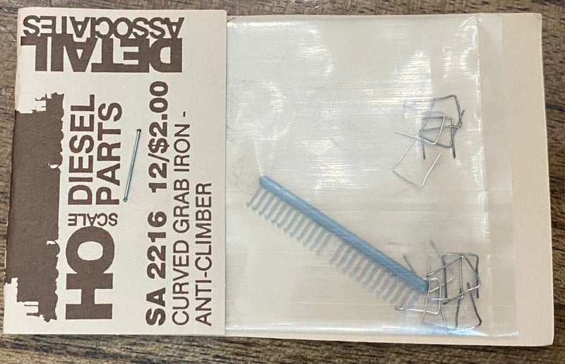Detail Associates H.O. Scale SA2216 Pilot Grab Irons -- Curved, Anticlimber pkg(12)