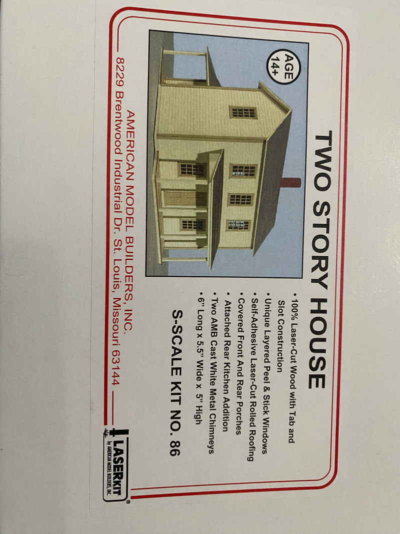 American Model Builders S Scale 86 Laser Art Two Story House Building ...