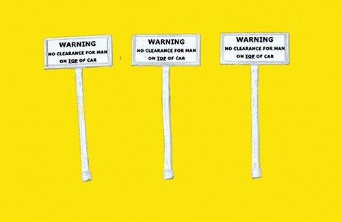 JL Innovative Design H.O. Scale 850 Custom Right Of Way Signs-Warning No Clearance-Man Signs-Painted & Weathered