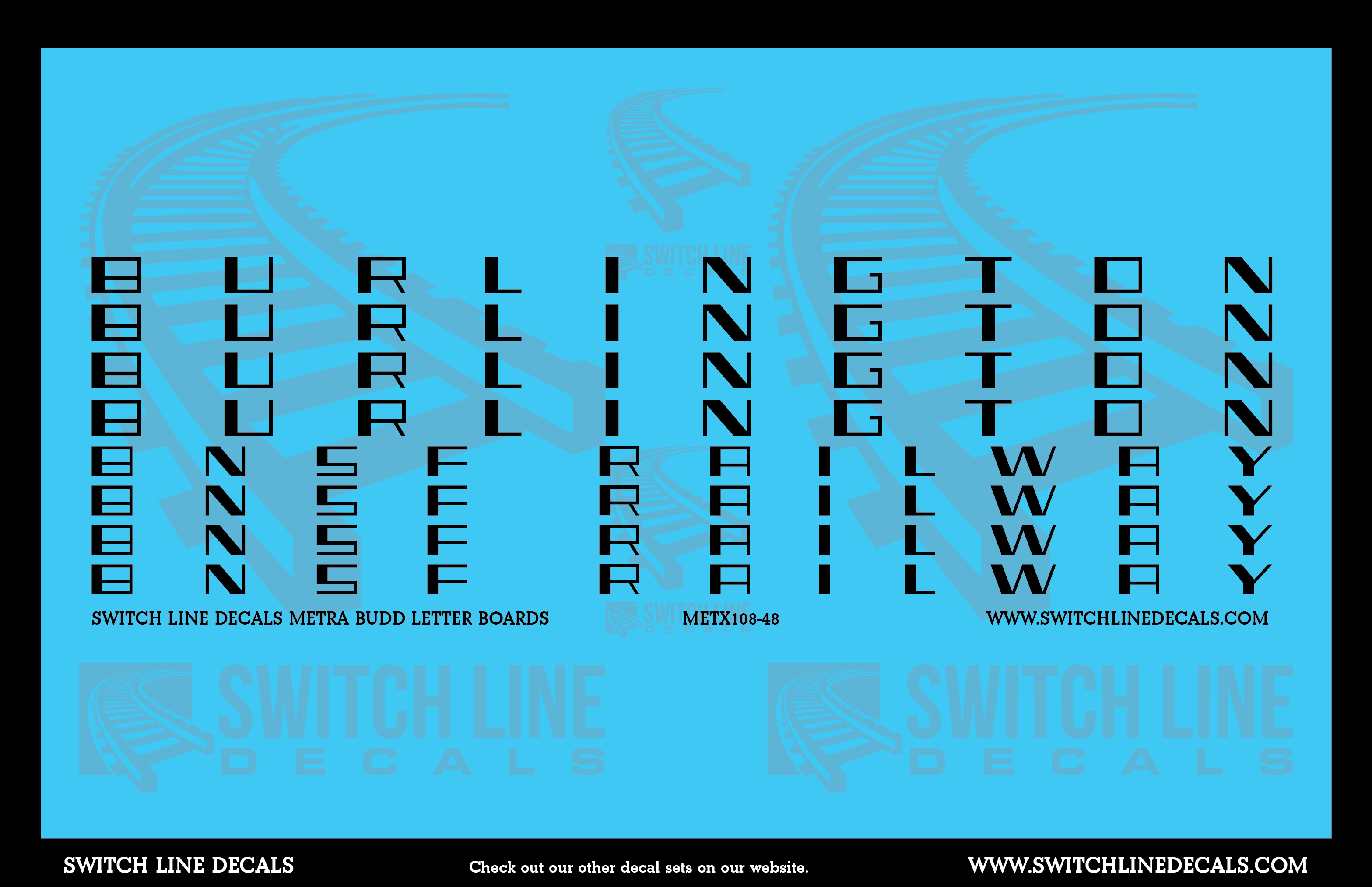 O Scale Metra Budd Letter Boards Decal Set – A&S Trains