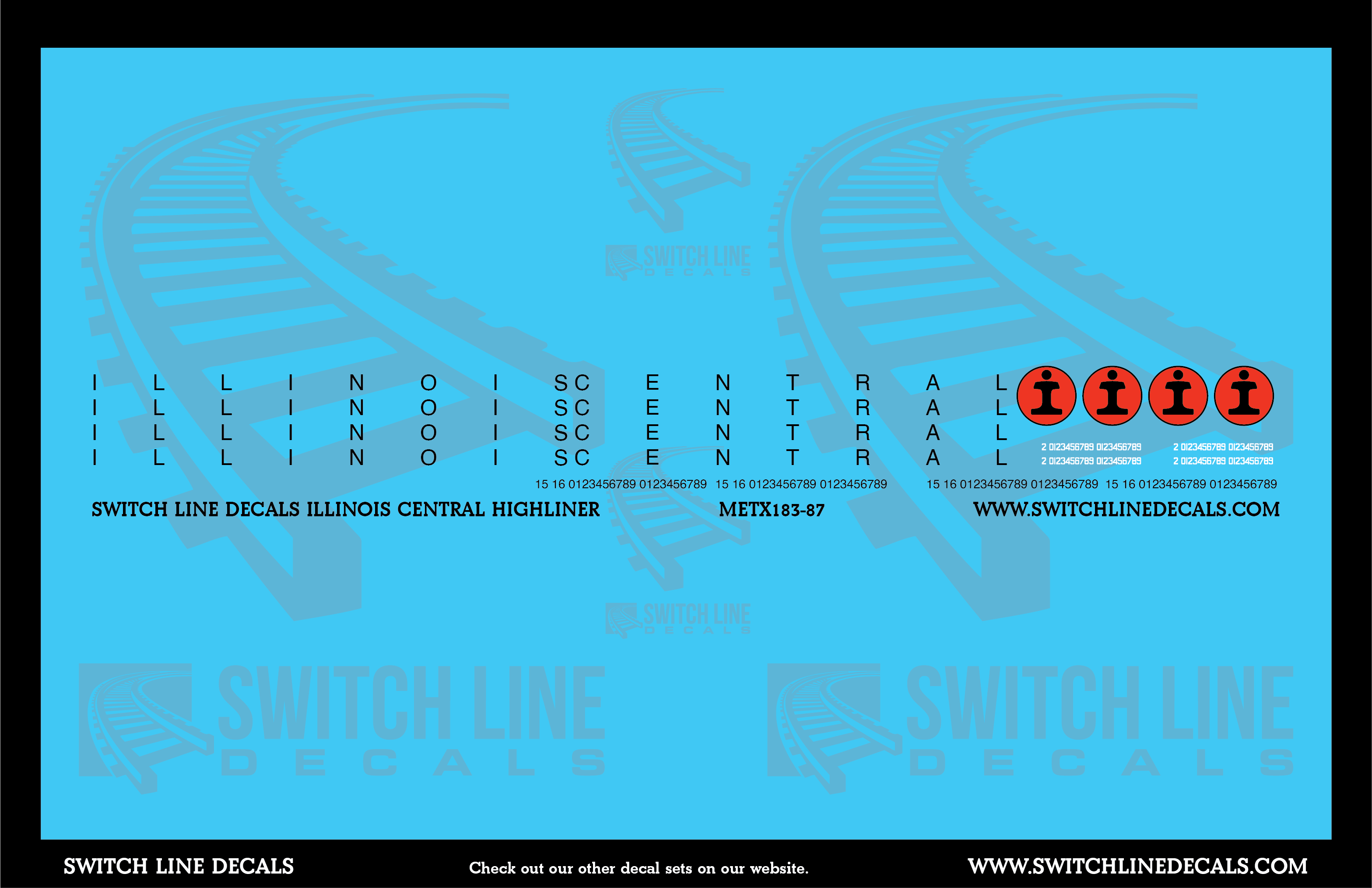 HO Scale Illinois Central Highliner Decal Set – A&S Trains