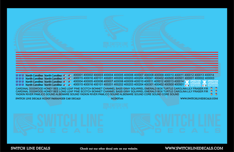 N Scale NCDOT Passenger Cars Decal Set – A&S Trains