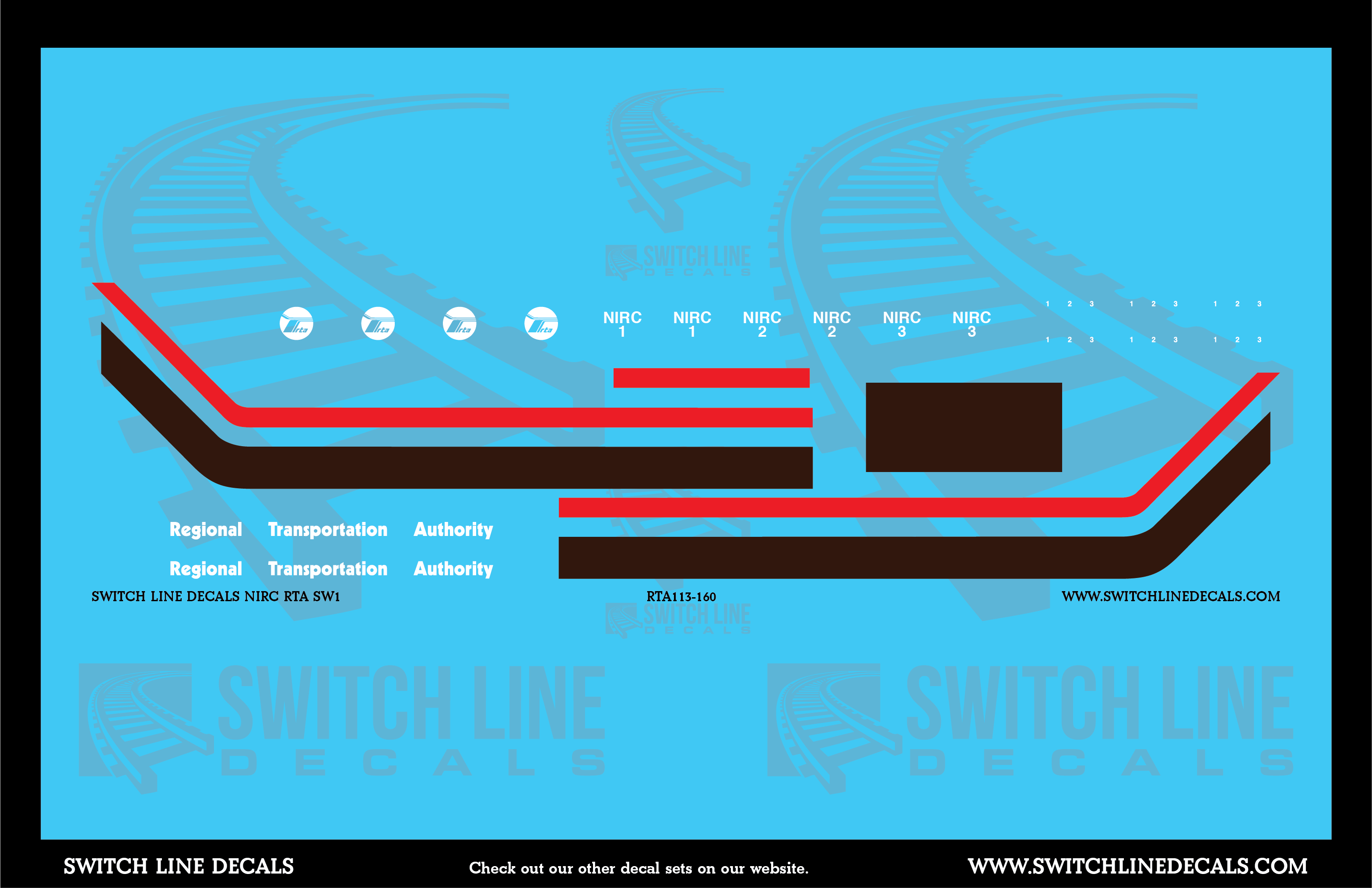 N Scale NIRC RTA SW1 Locomotive Decal Set – A&S Trains