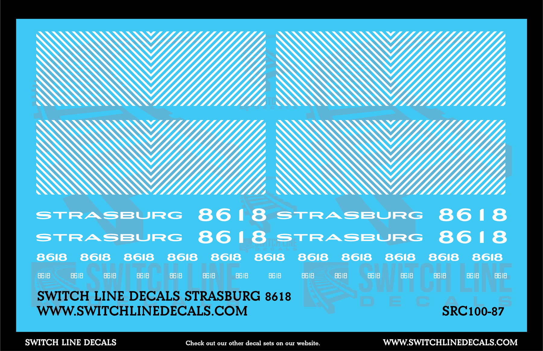 HO Scale Strasburg Railroad SW8 8618 Locomotive Decal Set – A&S Trains