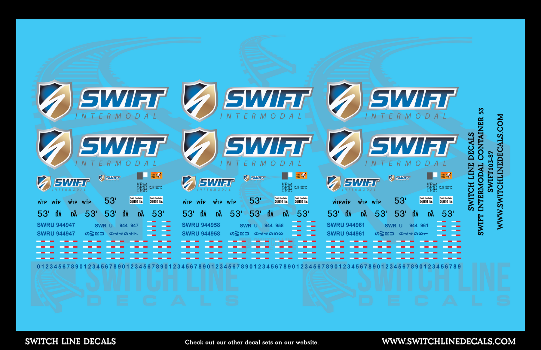 HO Scale Swift Intermodal Containers Decal Set – A&S Trains
