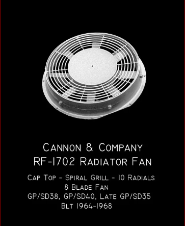Cannon & Company H.O. Scale RF-1702 Radiator Fan 48 Inch Cap Top – A&S ...