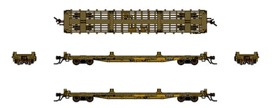 JTC MODEL TRAINS N-Scale  Pullman Standard weathered TTX patch over TrailerTrain 60' Flatcar, 12 plus years weathered car