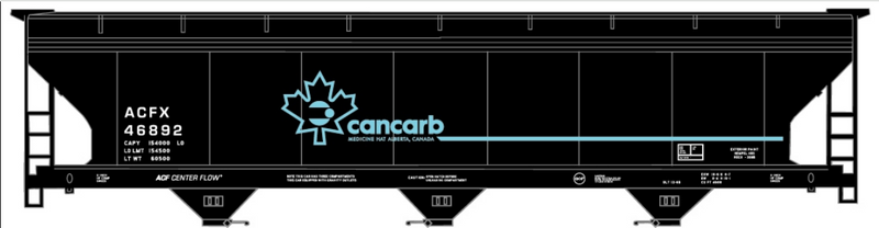 Accurail H.O. Scale 8116.1 Cancarb 3-Bay ACF Hopper