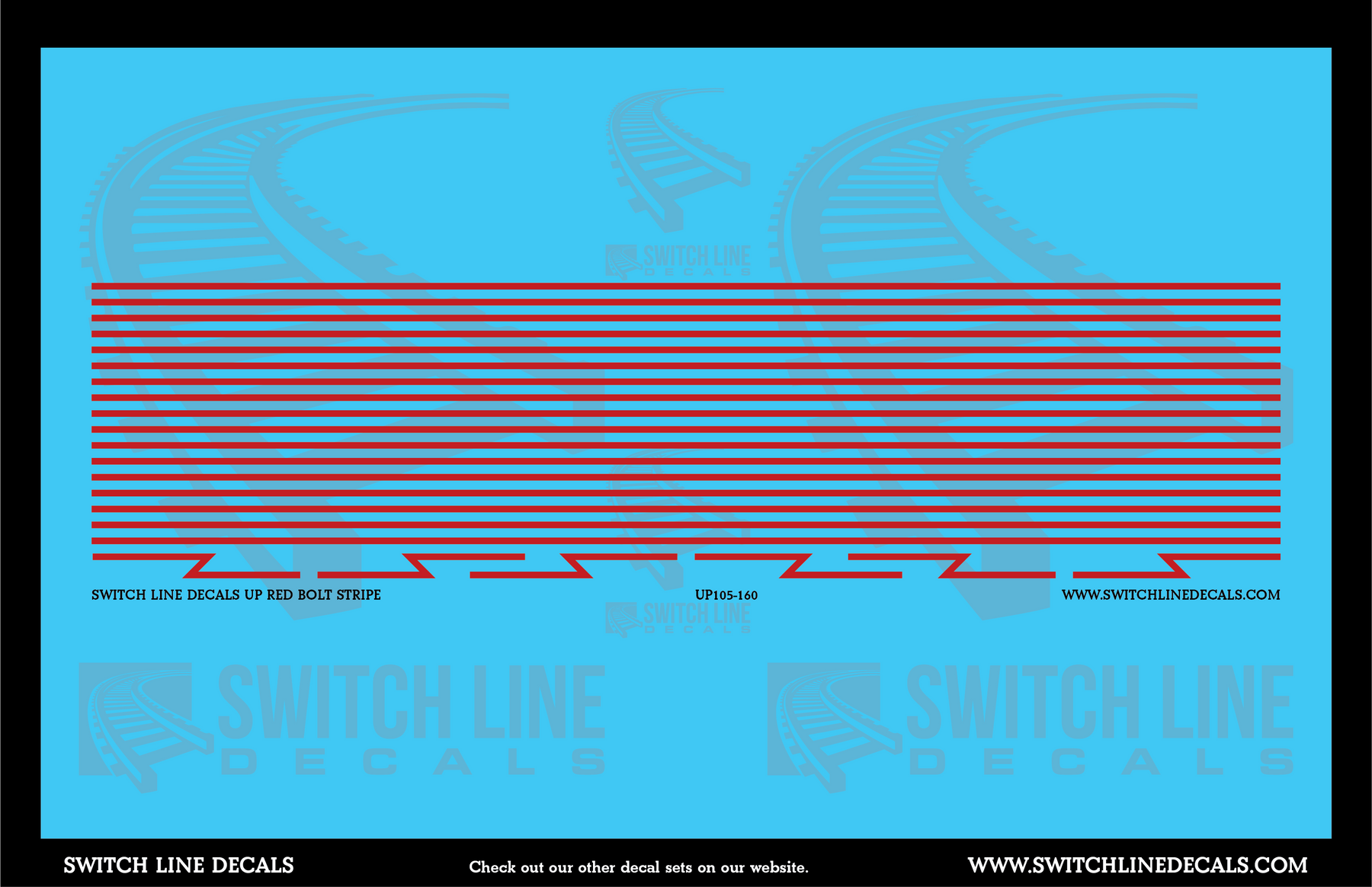 N Scale Union Pacific Red Bolt Stripe Decal Set – A&S Trains