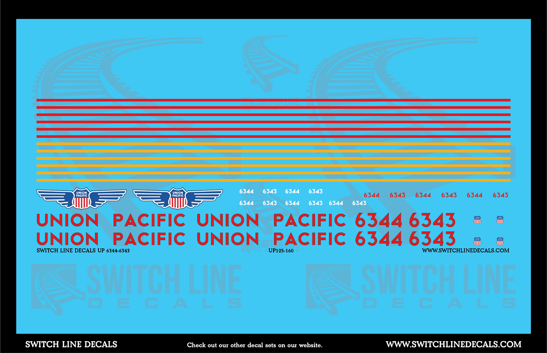 N Scale Union Pacific 6344-6343 Locomotive Decal Set – A&S Trains