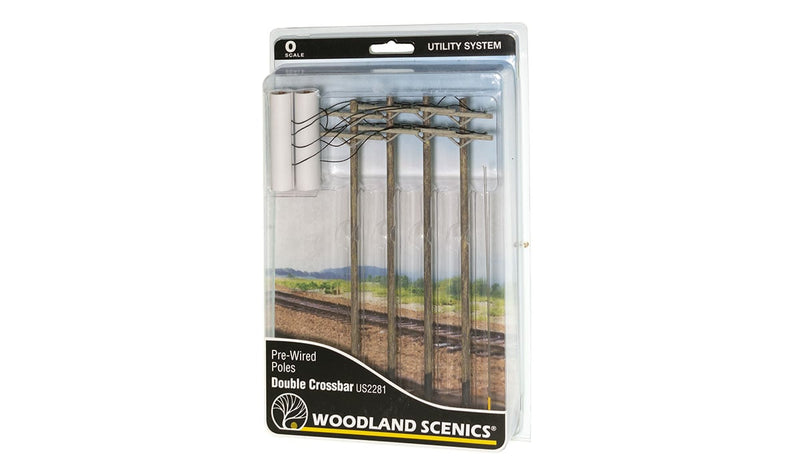 Woodland Scenics O Scale US2281 Pre-Wired Poles - Double Crossbar
