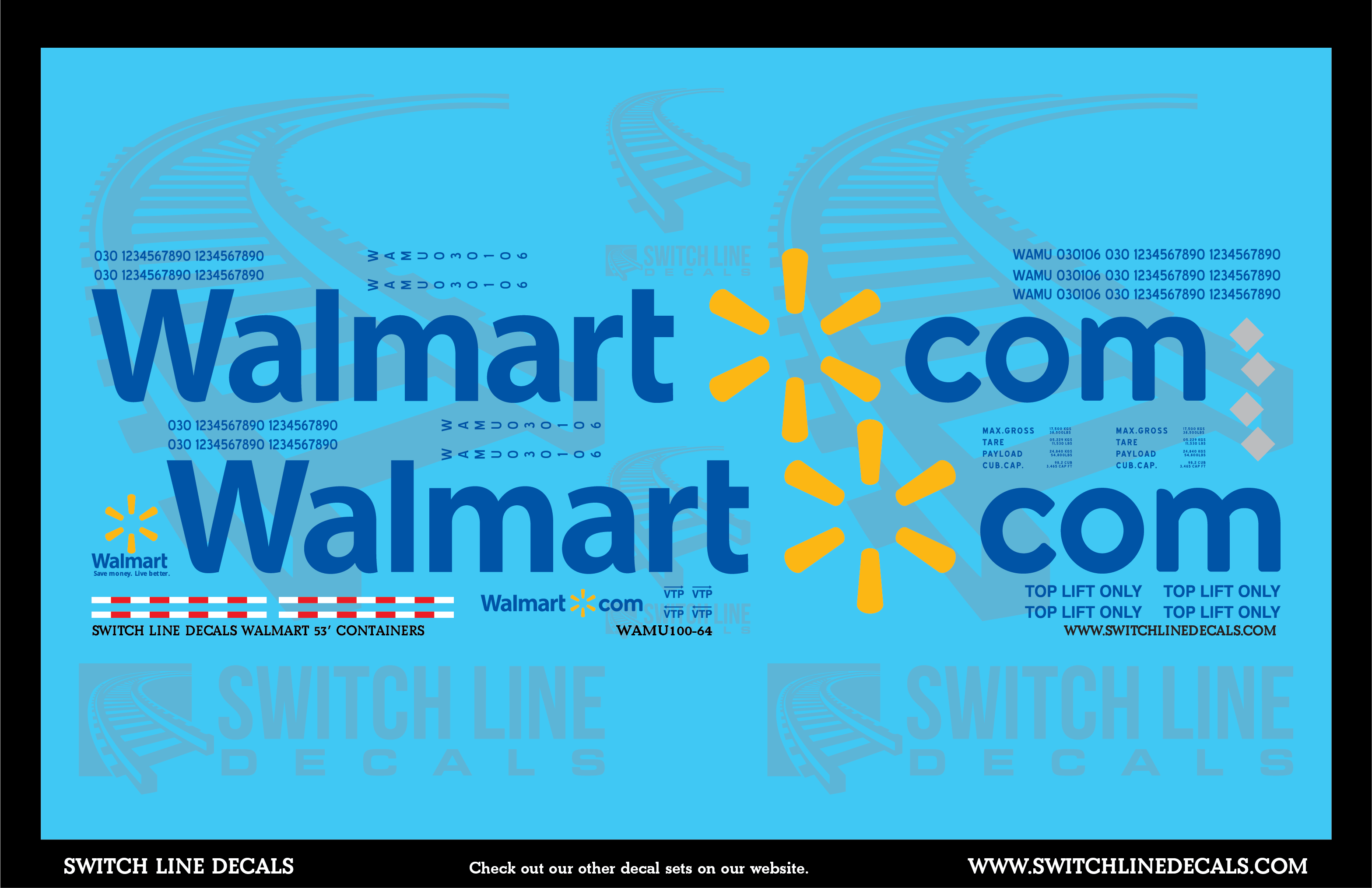 S Scale Walmart 53' Containers Decal Set – A&S Trains
