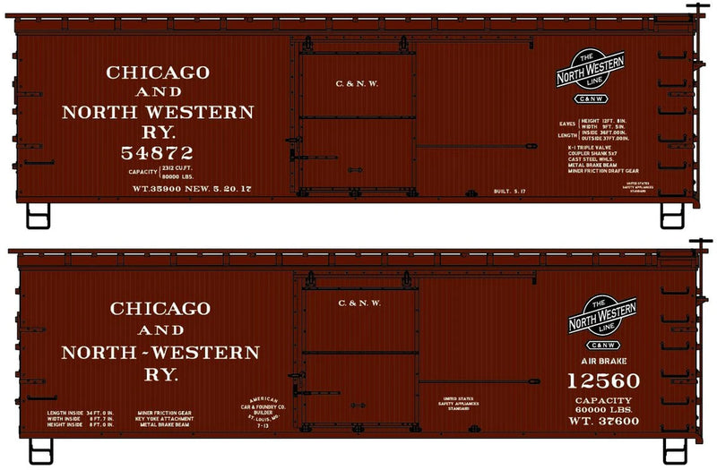 Accurail H.O. Scale 1232 Chicago & North Western 36&