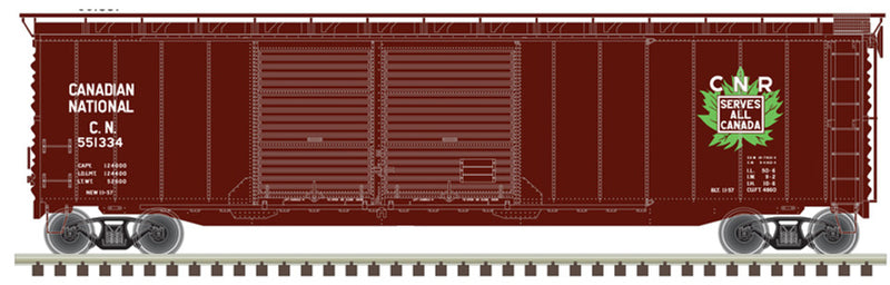 Atlas H.O. Scale 20 006 571 Postwar Double Door Box Car Canadian National 551334