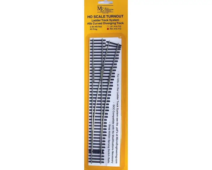 Micro Engineering Company H.O. Scale C-83 NS Rail #5b Curved Diverging ...