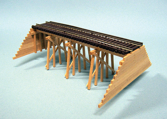 Blair Line H.O. Scale 167 Common Pile Trestle -- Build Straight or Curved - Kit - 6 x 2" High 15 x 5cm High
