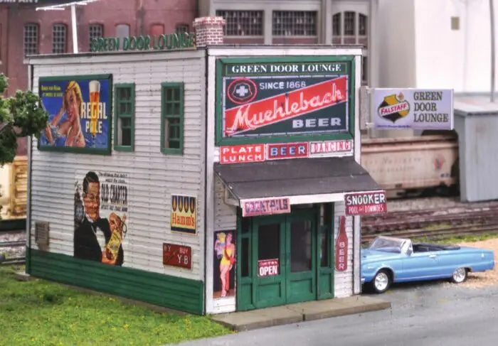 Blair Line N Scale Green Door Lounge -- Kit - 1-1/8 x 2-11/16" 2.8 x 6.9cm
