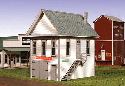 American Model Builders O Scale Hillview Volunteer Fire Department (Laser-Cut Wood Kit) -- 7 x 5 x 9" 17.8 x 12.7 x 22.9cm