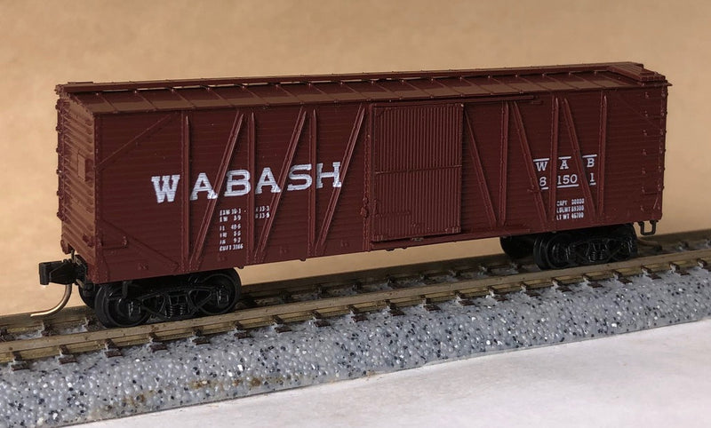 N Scale - Micro-Trains - 28050 - Boxcar, 40 Foot, Wood Sheathed, Outside Braced - Wabash - 81501